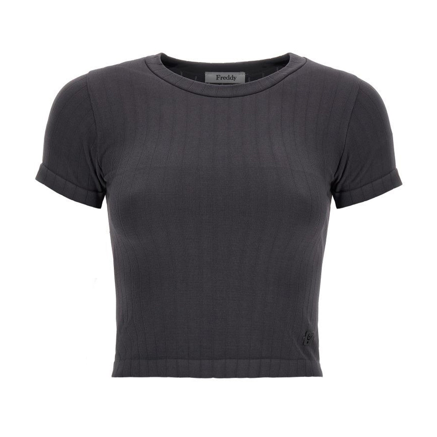 Ribbed T Shirt - Charcoal