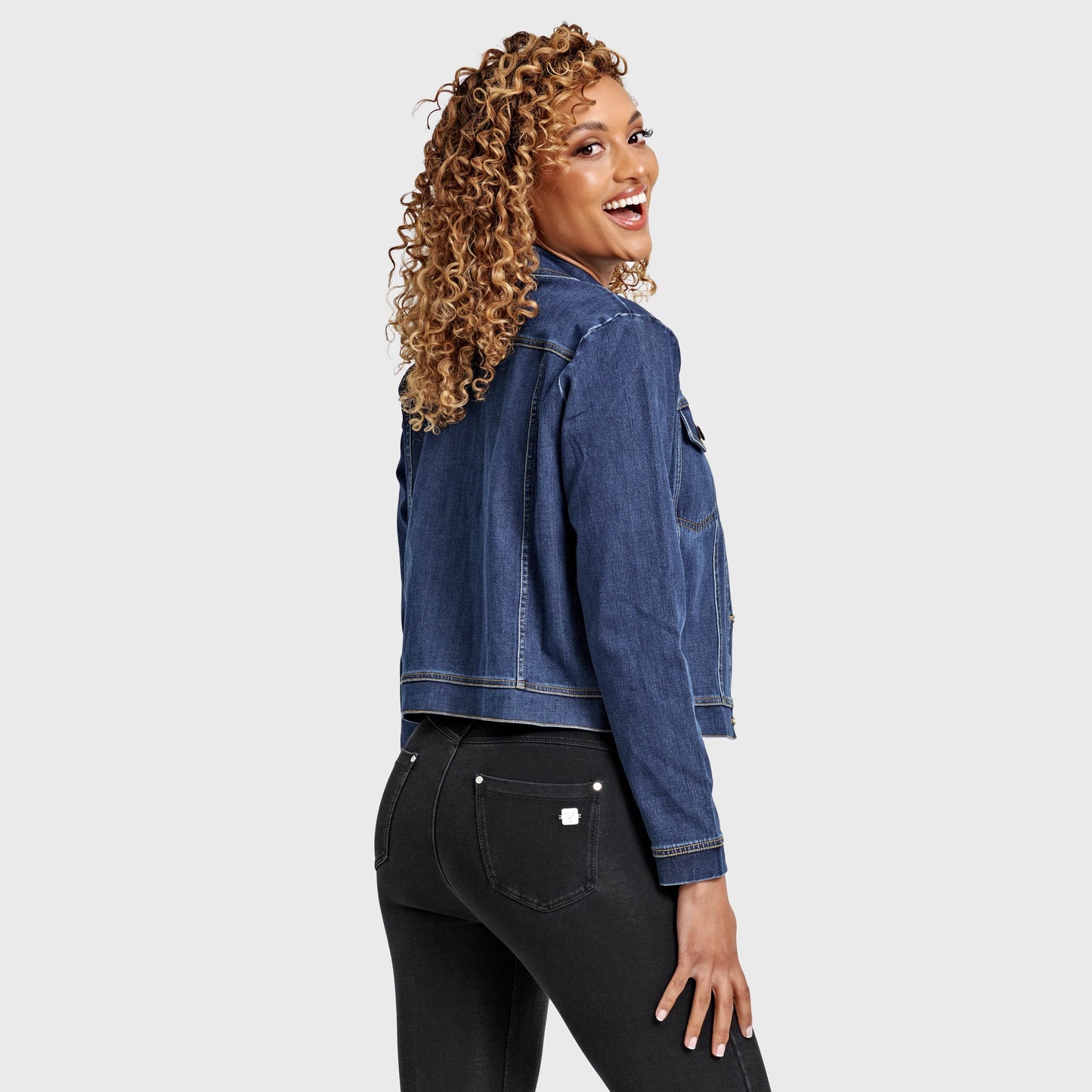 Denim Jacket - Dark Blue + Yellow Stitching