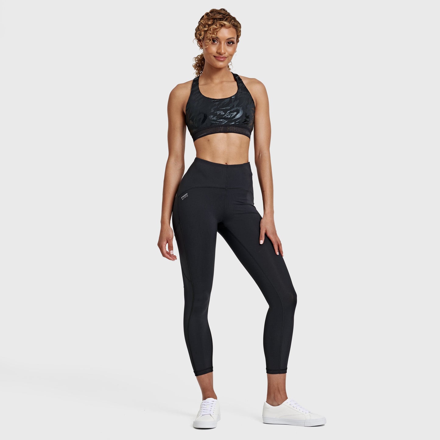 Sports Bra Tonal Zebra Print - Black