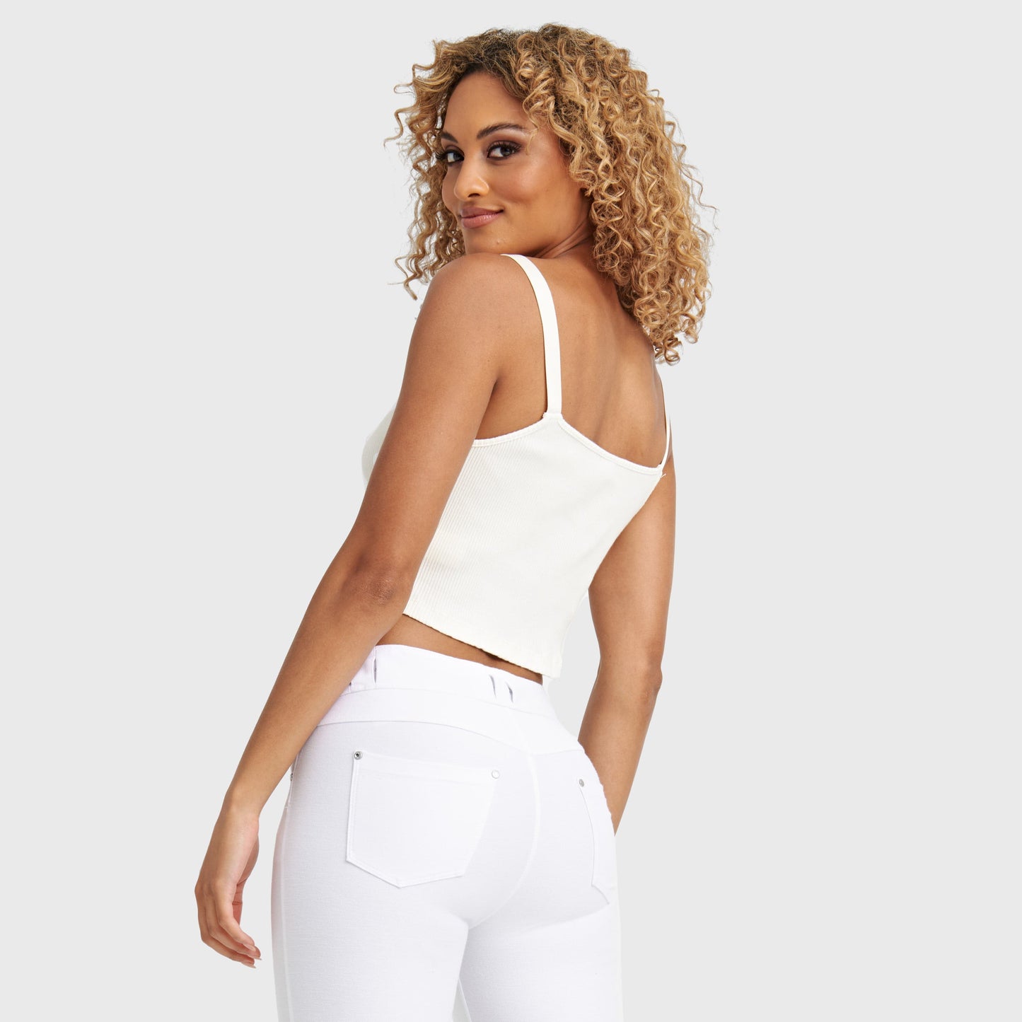 Cotton Ribbed Cami - White