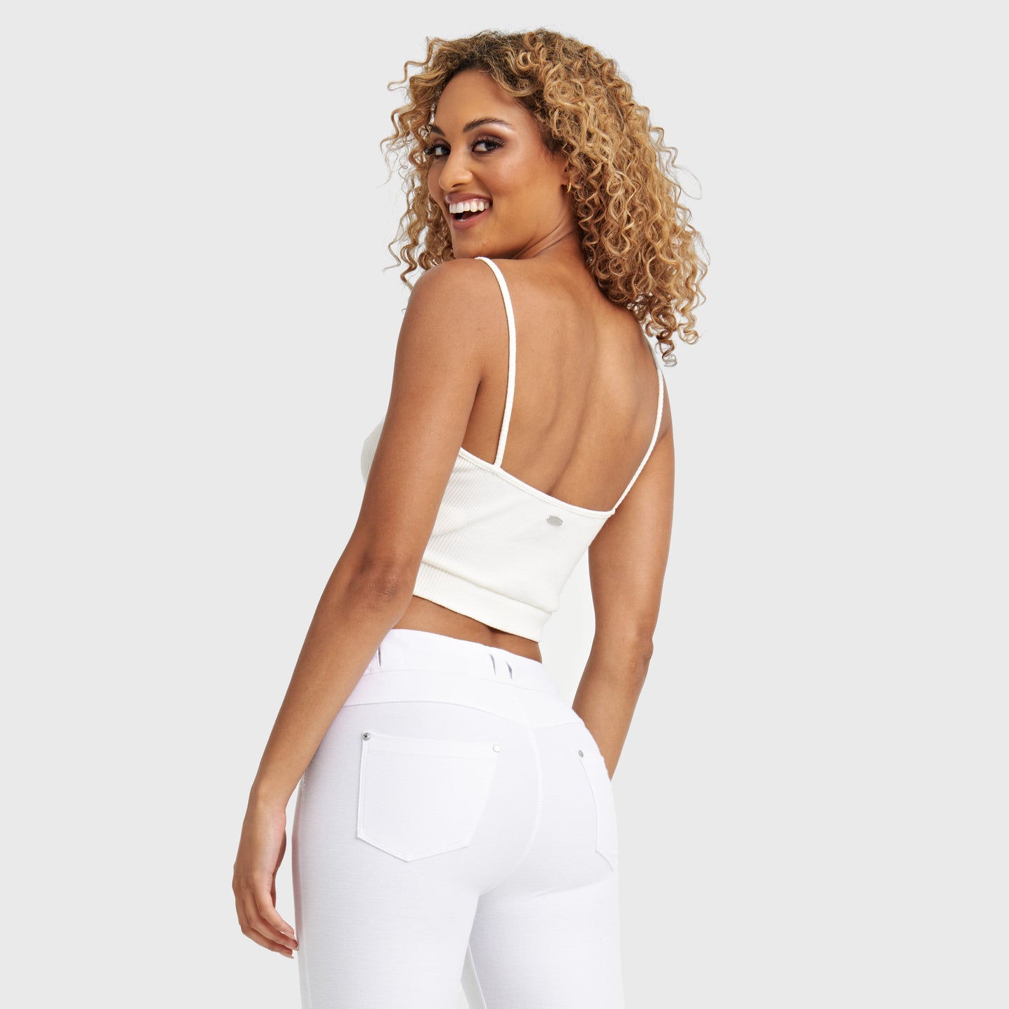 Cotton Ribbed Crop - White