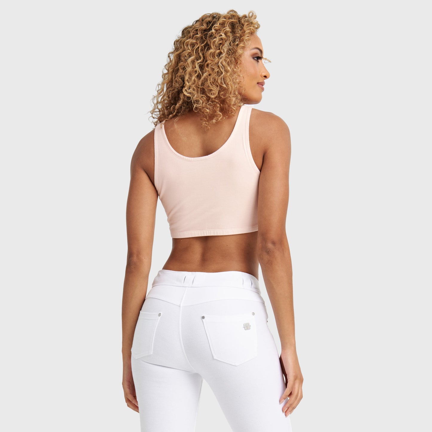 Cropped Tank Top - Peach