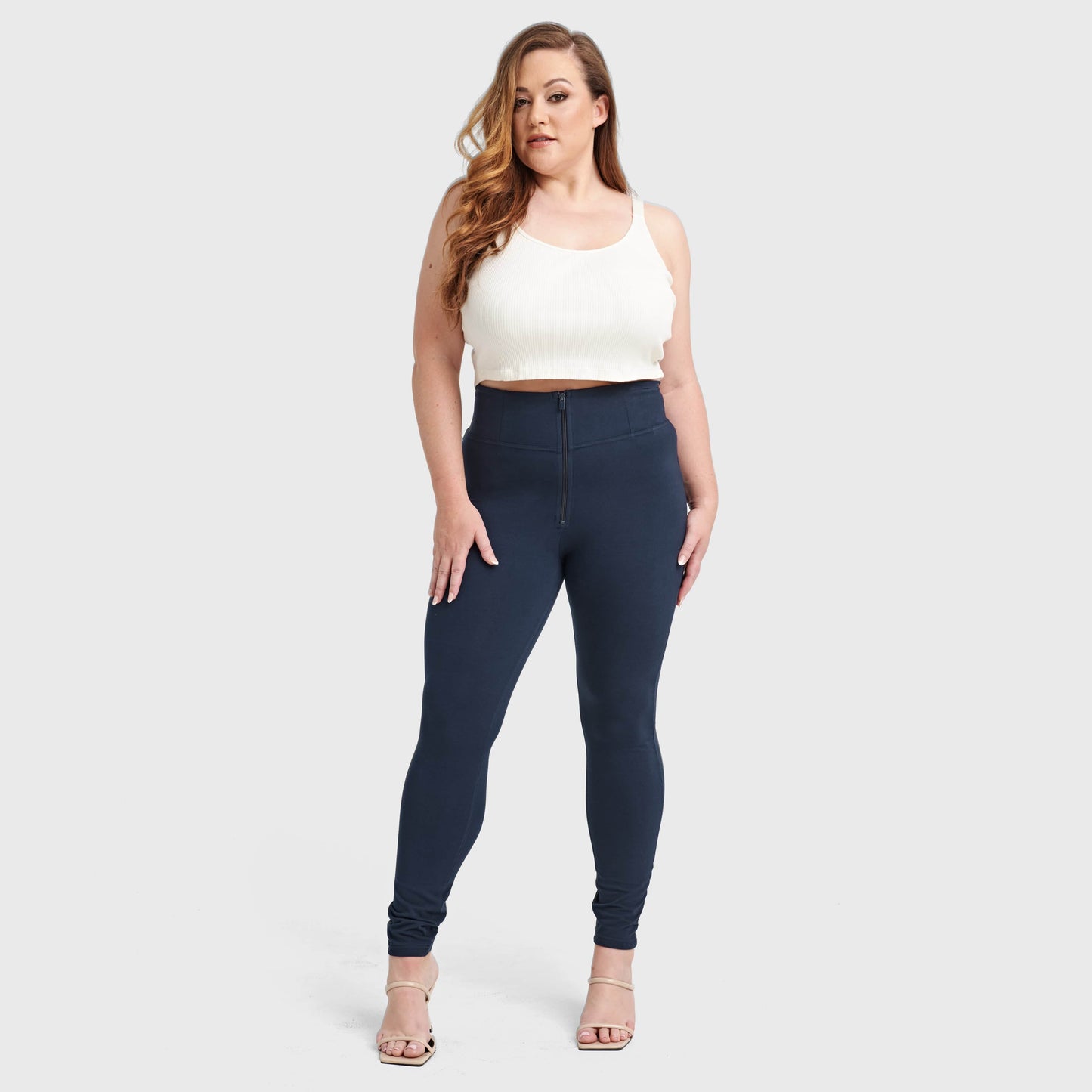 WR.UP® Curvy Fashion - Zip High Waisted - Full Length - Navy Blue