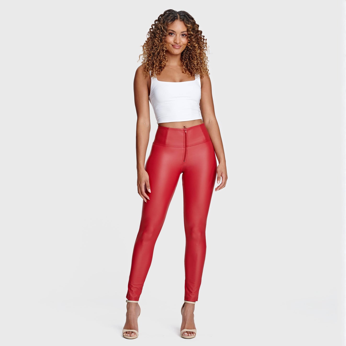 WR.UP® Faux Leather - High Waisted - Full Length - Red