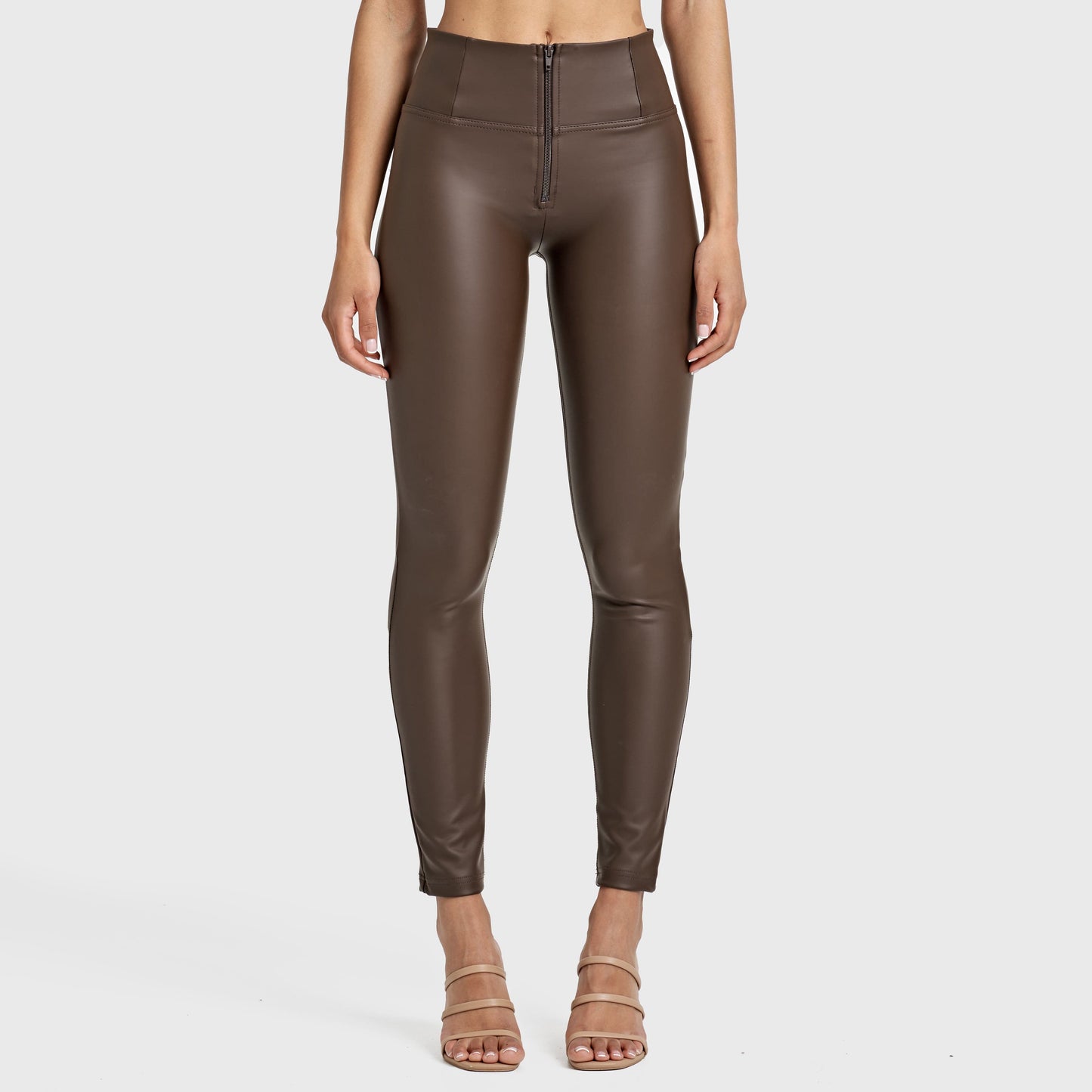 WR.UP® Faux Leather - High Waisted - Full Length - Chocolate