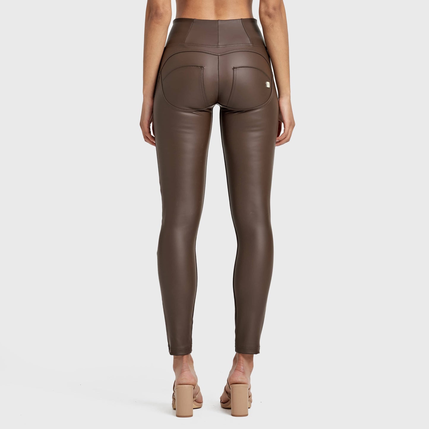 WR.UP® Faux Leather - High Waisted - Full Length - Chocolate