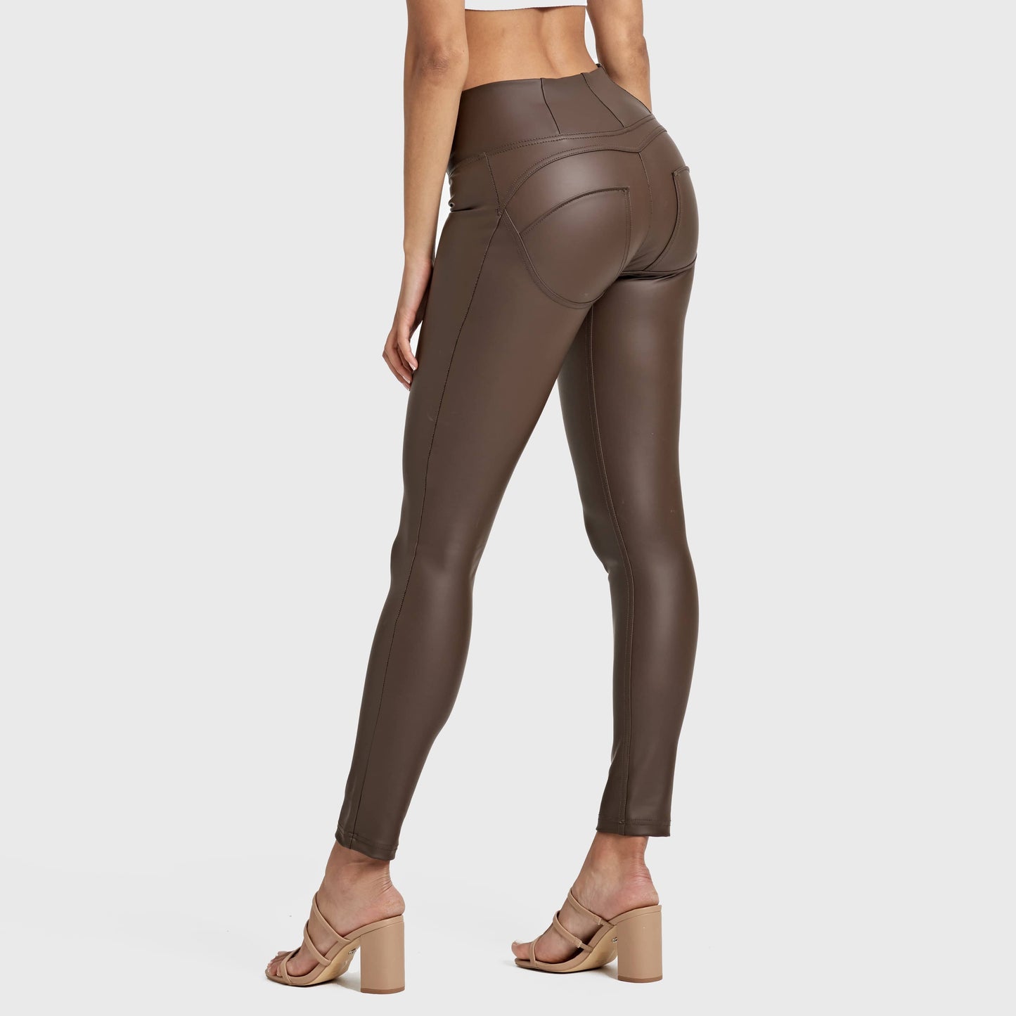 WR.UP® Faux Leather - High Waisted - Full Length - Chocolate