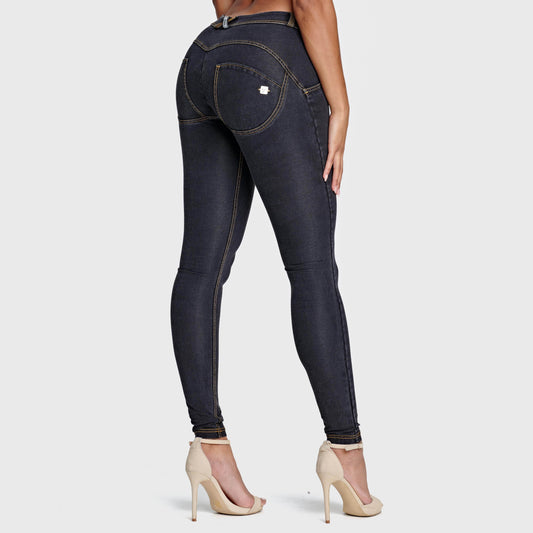 WR.UP® Denim - Mid Rise - Full Length - Black + Yellow Stitching