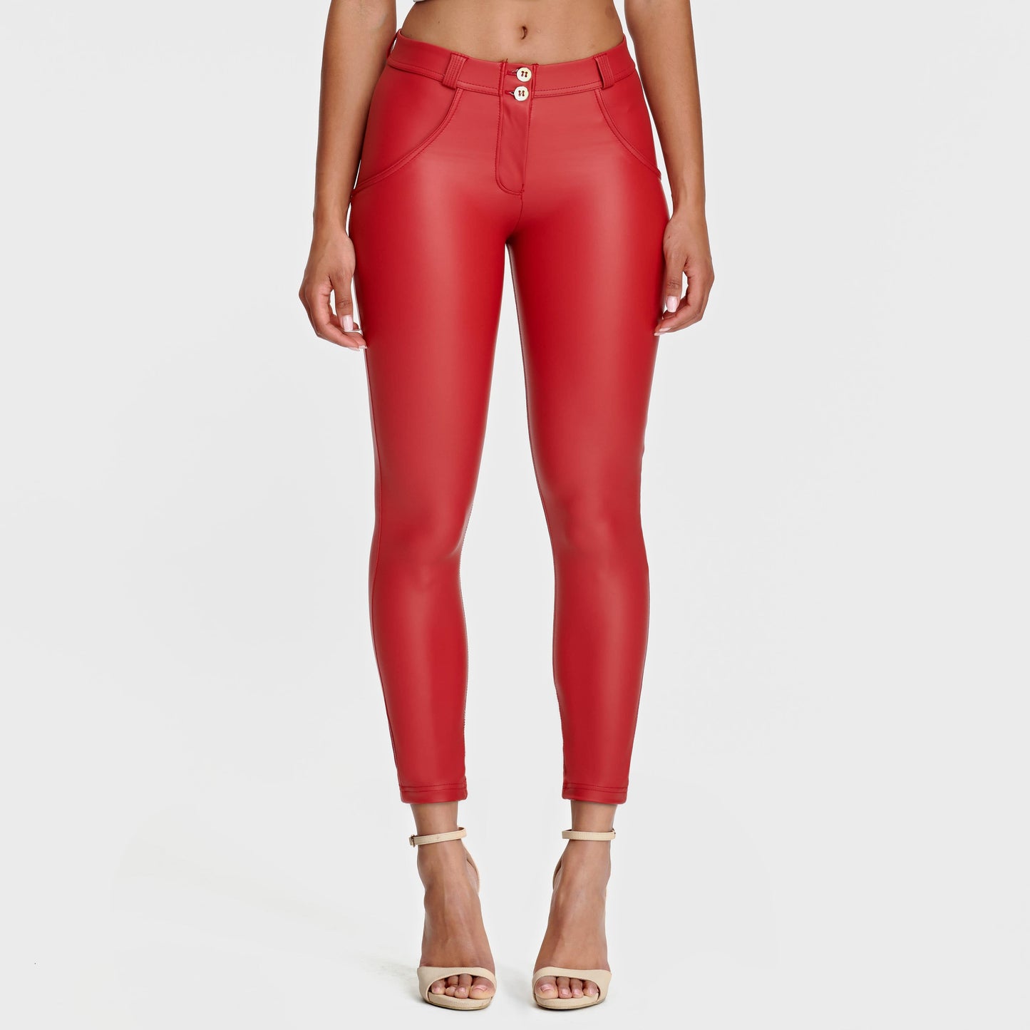 WR.UP® Faux Leather - Mid Rise - 7/8 Length - Red