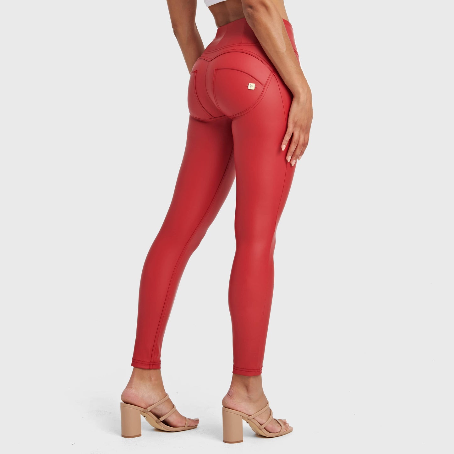 WR.UP® Faux Leather - High Waisted - 7/8 Length - Red