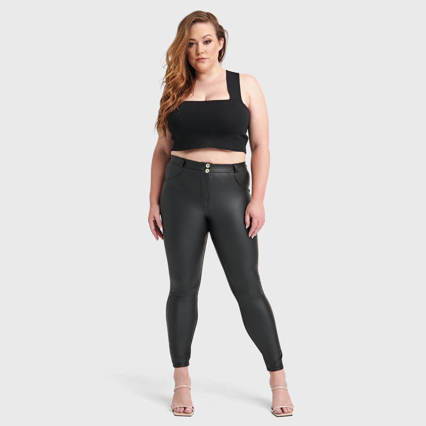 WR.UP® Curvy Faux Leather - High Waisted - Full Length  - Black