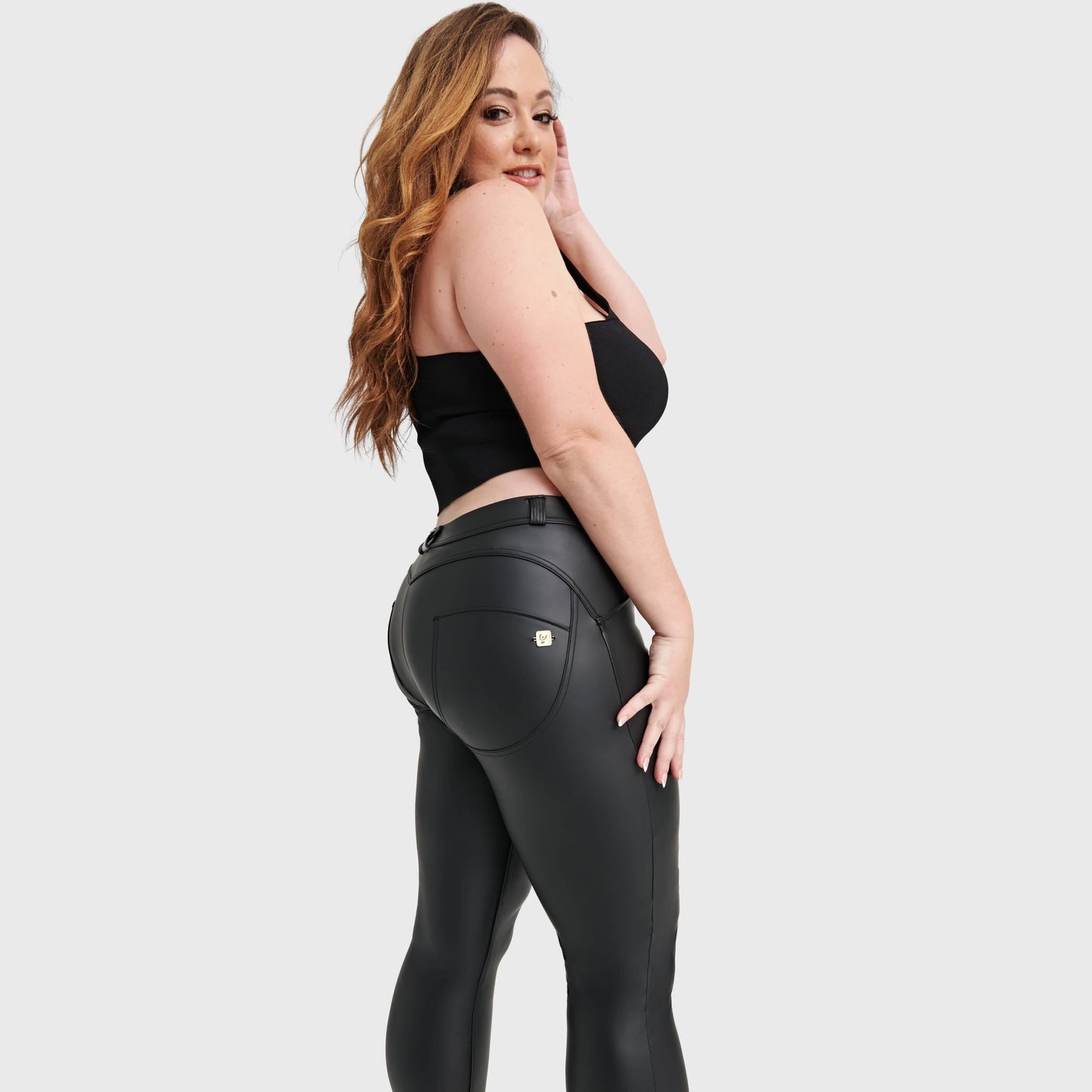 WR.UP® Curvy Faux Leather - High Waisted - Full Length  - Black
