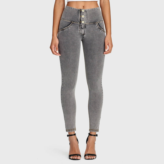 WR.UP® Denim - 3 Button High Waisted - 7/8 Length - Grey + Yellow Stitching