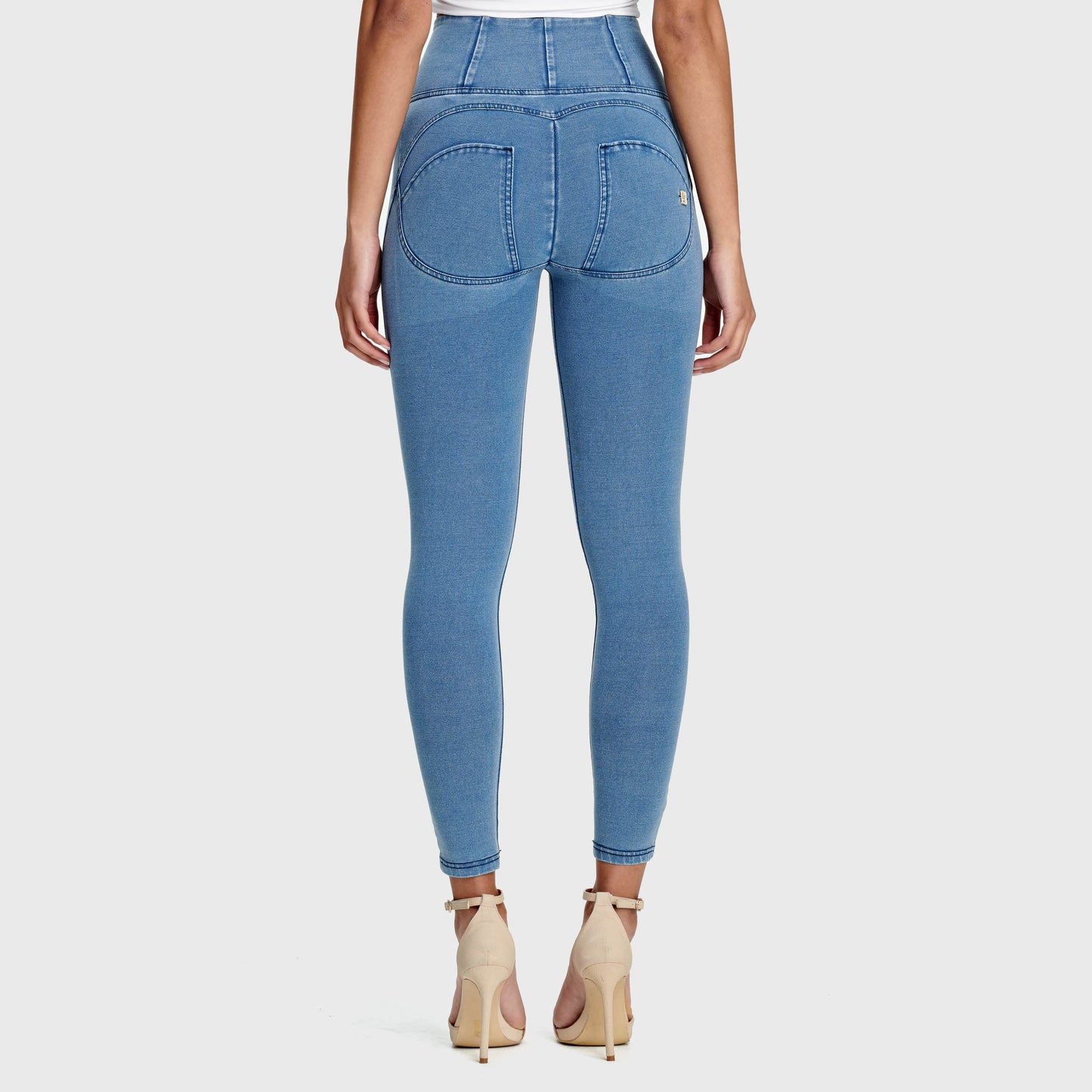 WR.UP® Denim - High Waisted - 7/8 Length - Light Blue + Blue Stitching