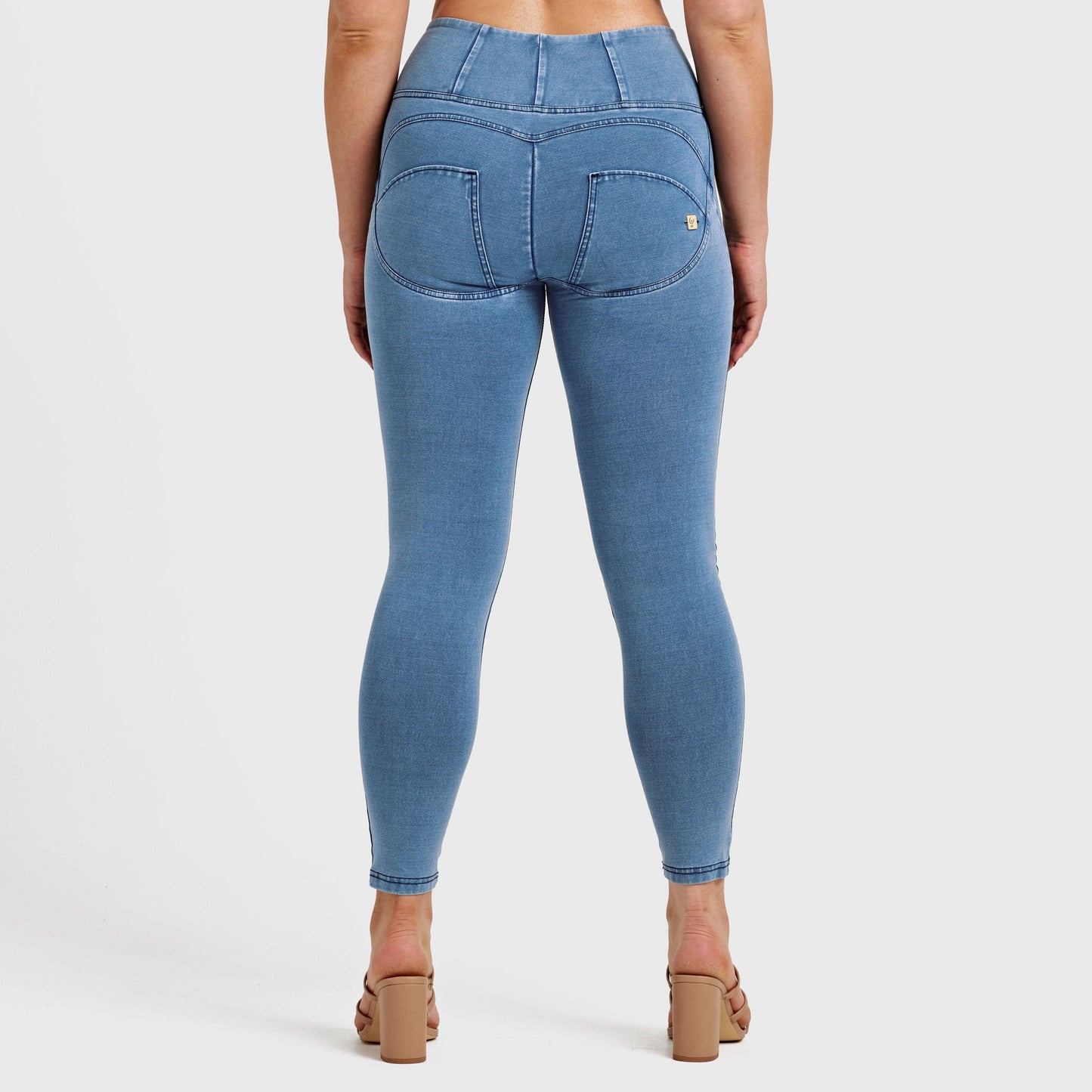 WR.UP® Denim - High Waisted - 7/8 Length - Light Blue + Blue Stitching