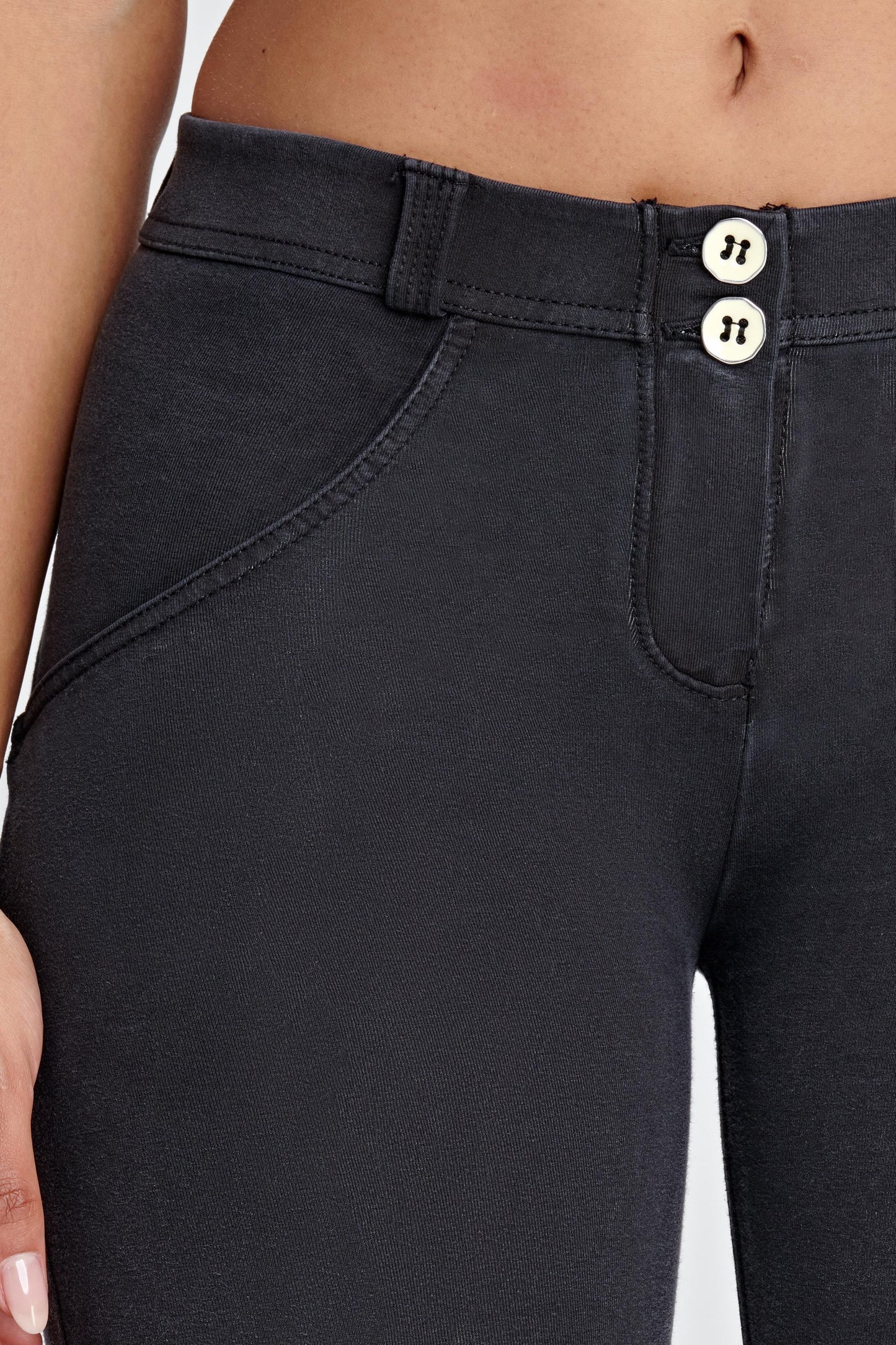 WR.UP® Denim - Mid Rise - 7/8 Length - Black + Black Stitching