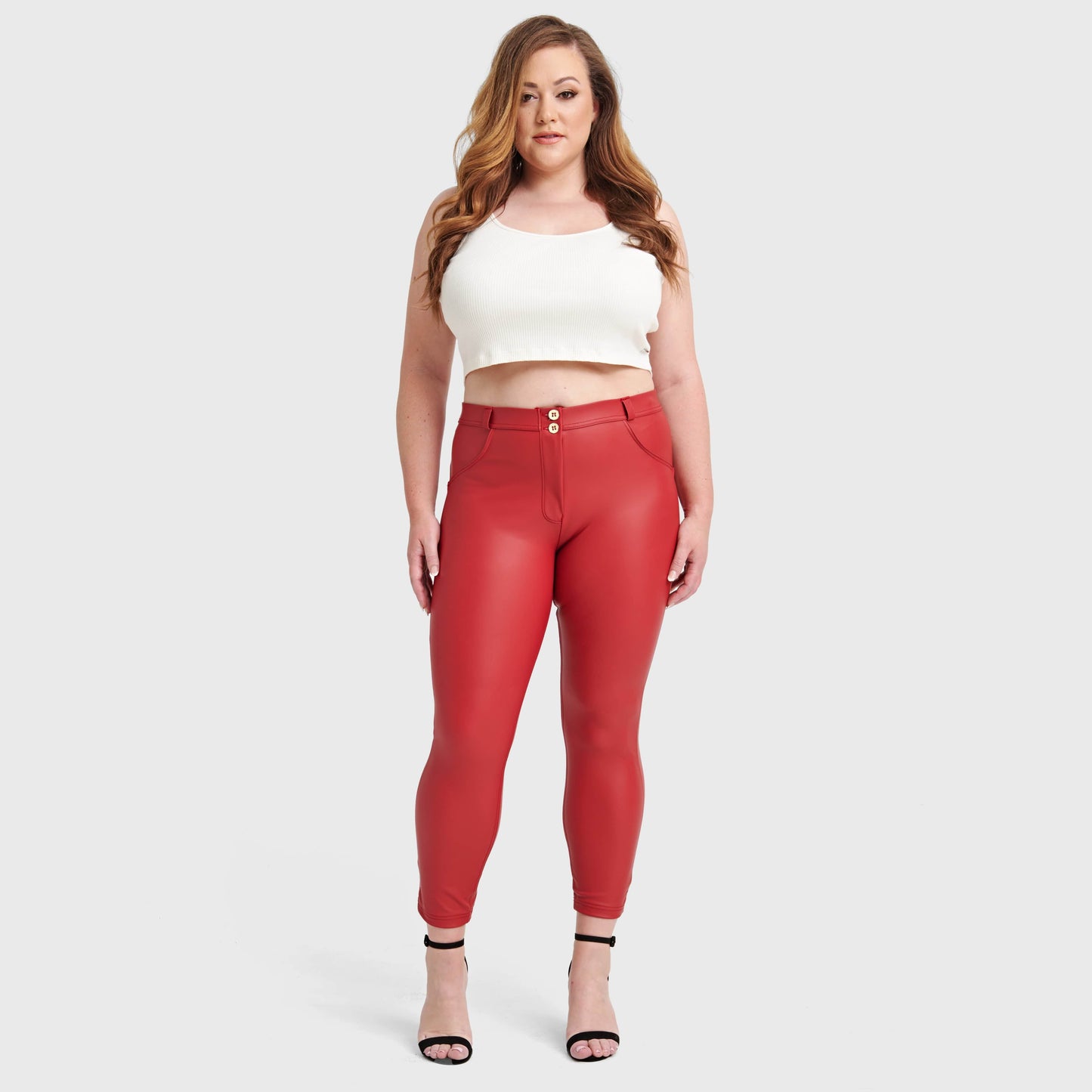 WR.UP® Curvy Faux Leather - High Waisted - 7/8 Length - Red
