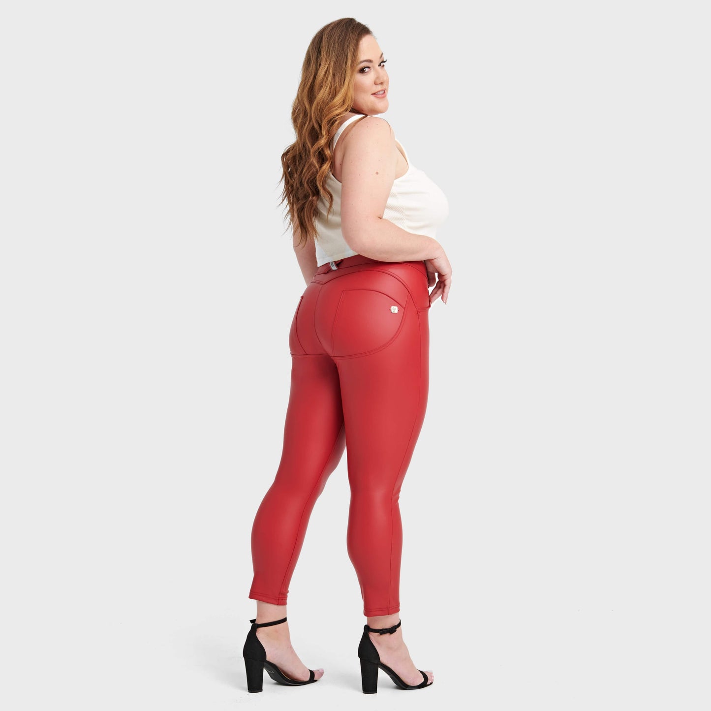 WR.UP® Curvy Faux Leather - High Waisted - 7/8 Length - Red