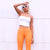 WR.UP® Faux Leather - High Waisted - Full Length - Sunset Orange