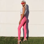 WR.UP® جلد صناعي - خصر مرتفع - طول كامل - وردي فاتح