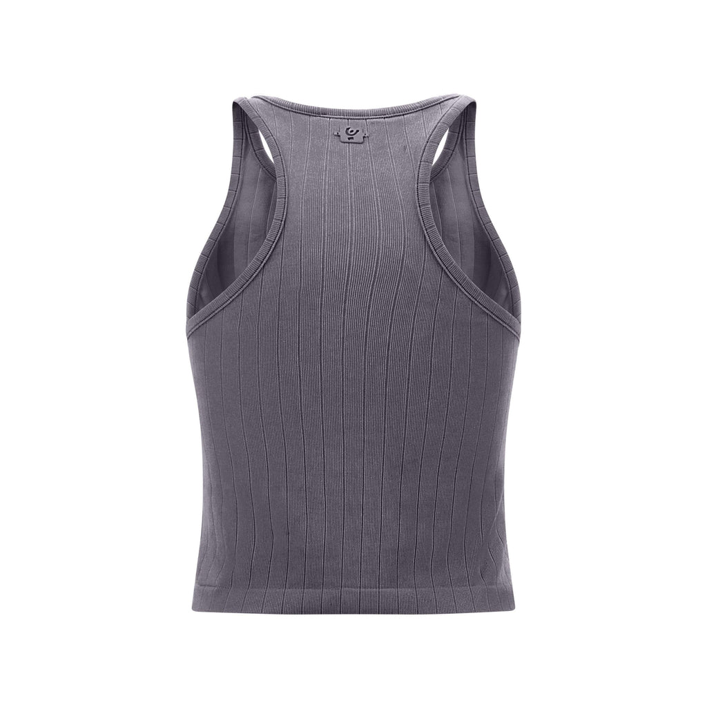 تيشيرت بدون أكمام مضلع - فحمي