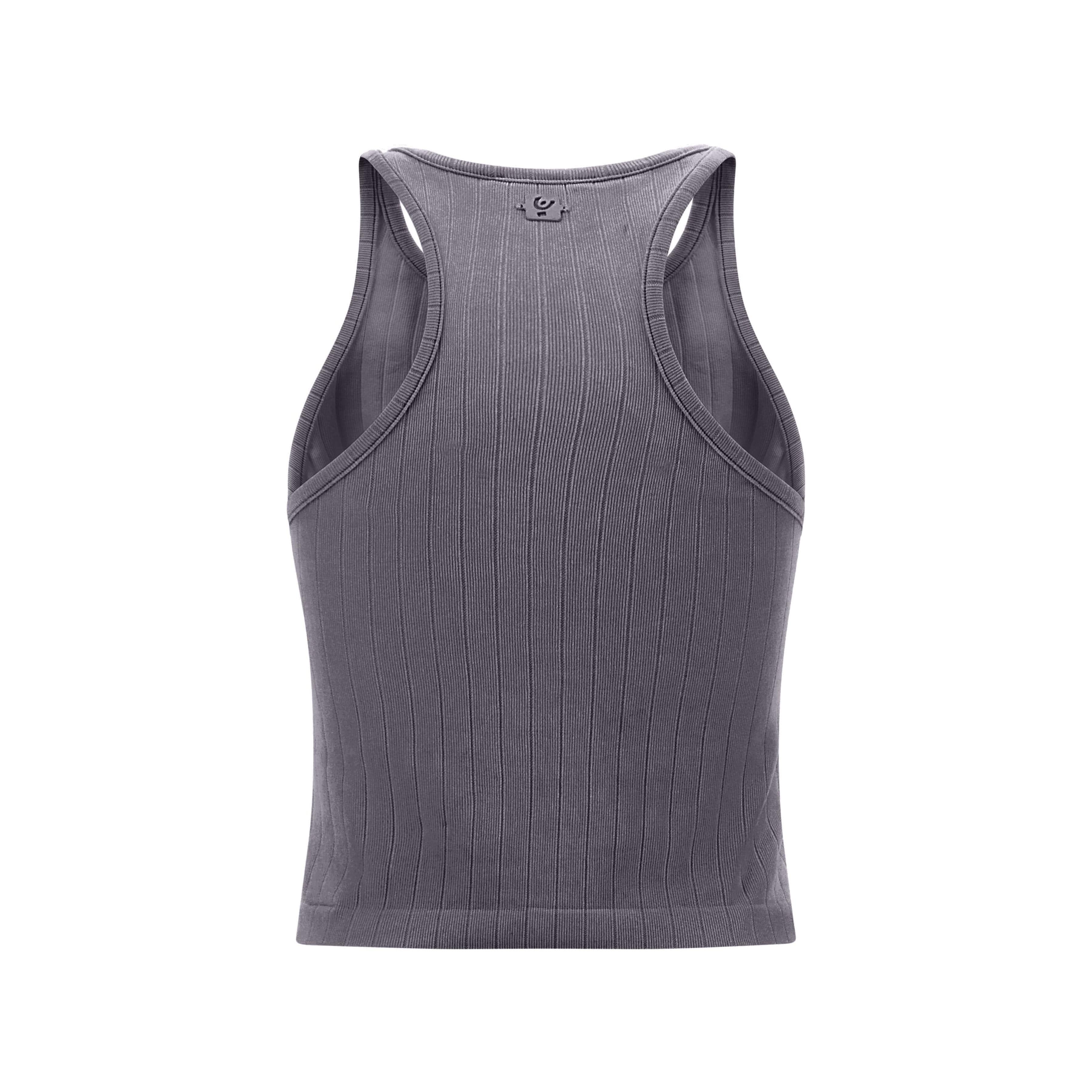 تيشيرت بدون أكمام مضلع - فحمي