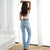 WR.UP® Snug Jeans - 2 Button High Waisted - Bootcut - Light Blue + Yellow Stitching