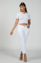 جينز ناو® - خصر مرتفع - تصميم واسع من الأسفل - أبيض 