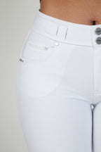 جينز ناو® - خصر مرتفع - تصميم واسع من الأسفل - أبيض 