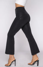 جينز WR.UP® - خصر مرتفع - تصميم واسع من الأسفل - أسود مع خياطة سوداء