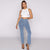 WR.UP® Denim - High Waisted - Kick Flare - Light Blue + Yellow Stitching