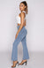 WR.UP® Denim - High Waisted - Kick Flare - Light Blue + Yellow Stitching