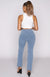 WR.UP® Denim - High Waisted - Kick Flare - Light Blue + Yellow Stitching