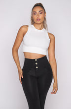 جينز WR.UP® - خصر مرتفع - تصميم واسع من الأسفل - أسود مع خياطة سوداء