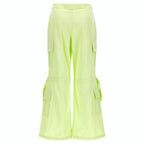 بنطال كارجو - خصر مرتفع - طول كامل - أخضر ليموني