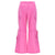 Cargo Pants - High Waisted - Full Length - Pink