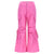 Cargo Pants - High Waisted - Full Length - Pink