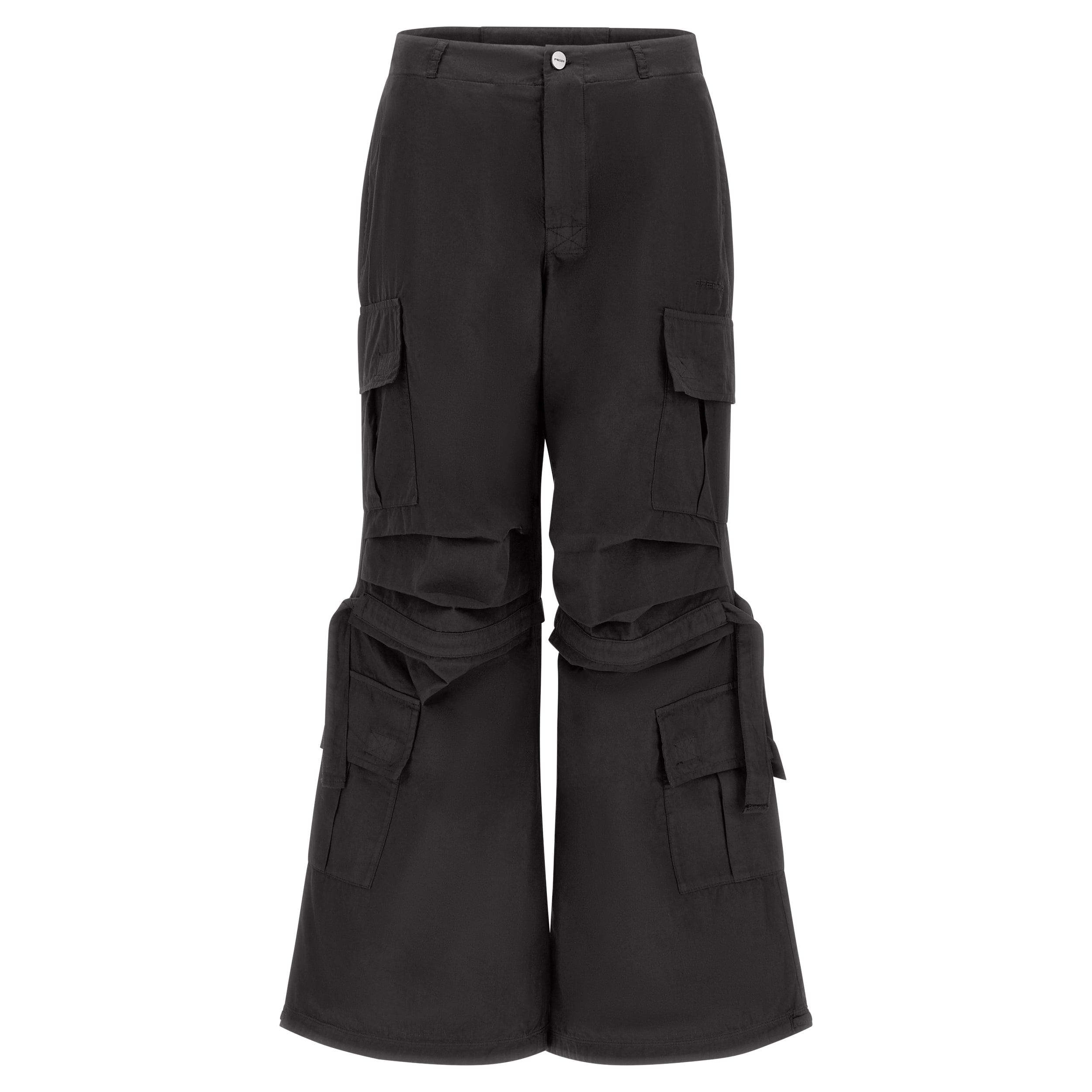 Cargo Pants - High Waisted - Full Length - Black