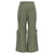 Cargo Pants - High Waisted - Full Length - Military Green