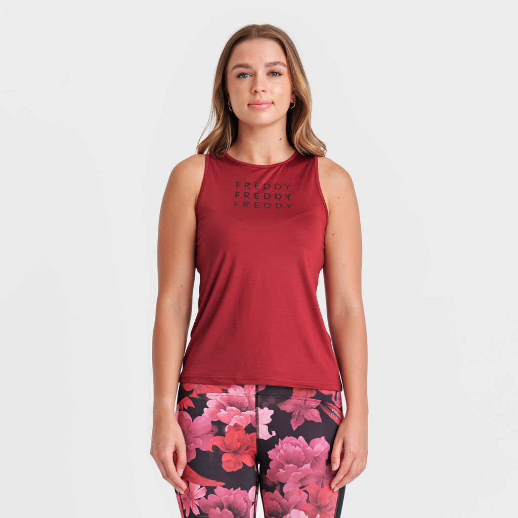 تيشيرت رياضي بدون أكمام - بوردو