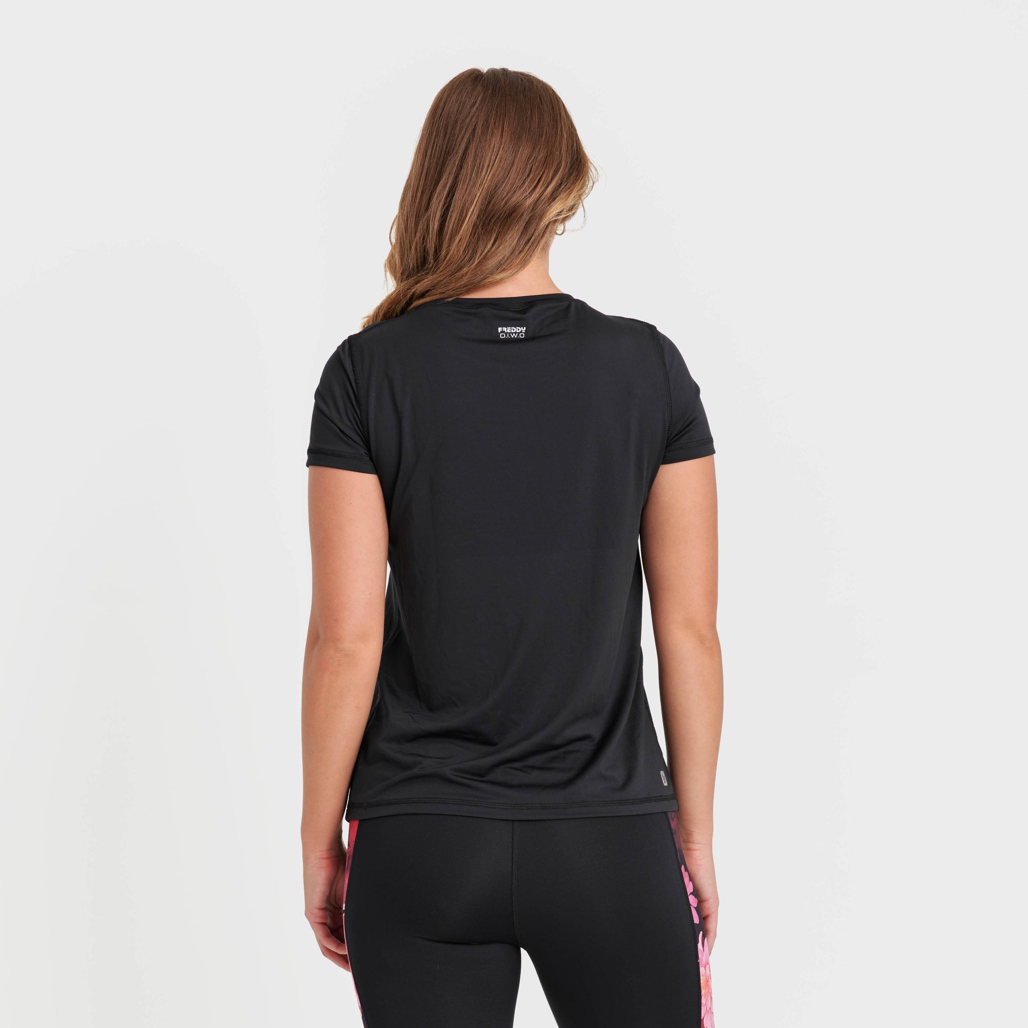Sports T-Shirt - Black Flower Print Logo