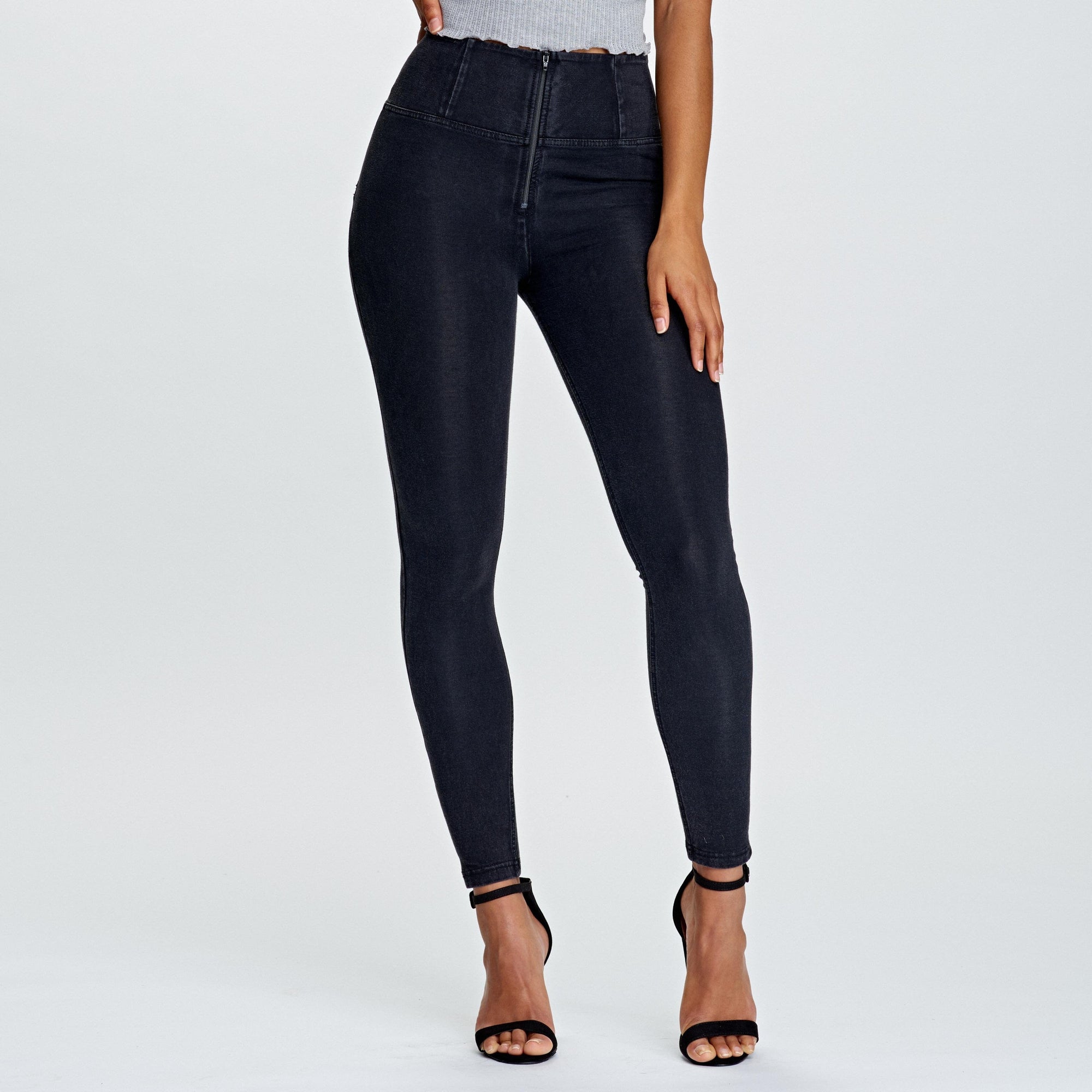 WR.UP® Denim - High Waisted - 7/8 Length - Black + Black Stitching