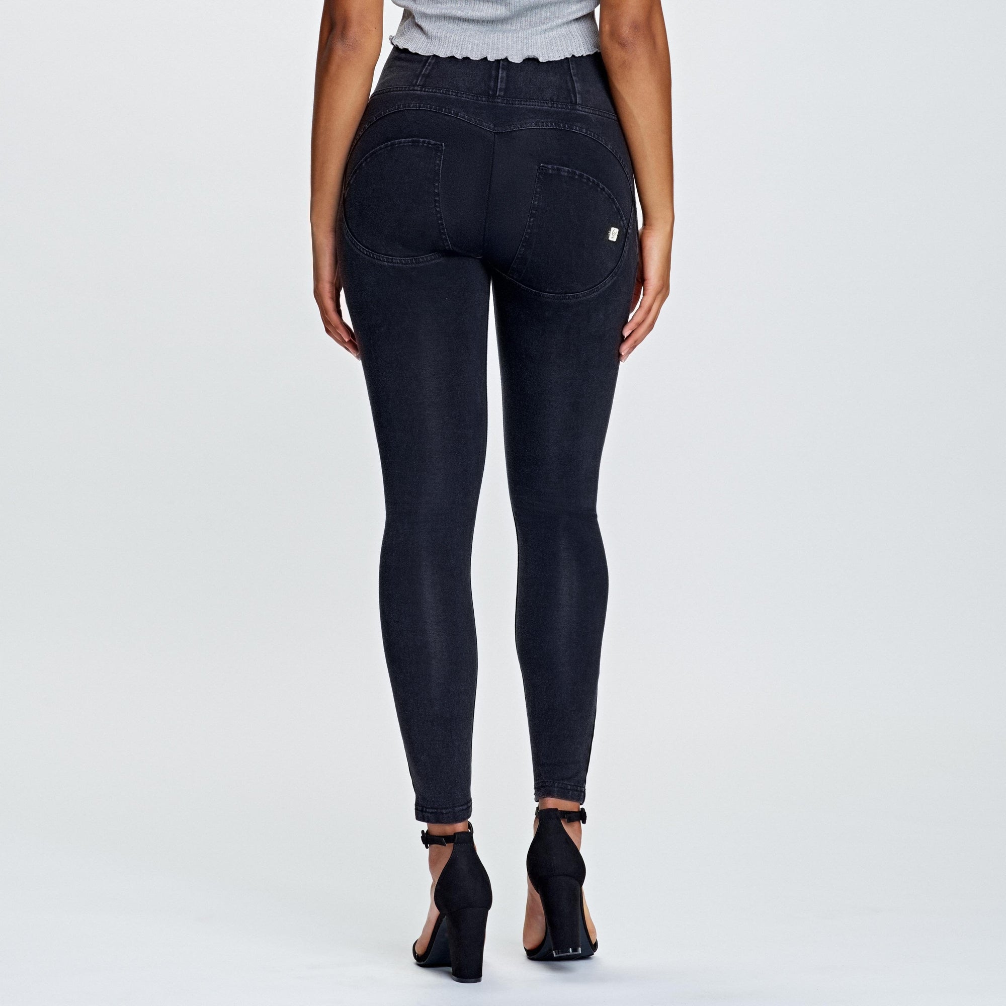 WR.UP® Denim - High Waisted - 7/8 Length - Black + Black Stitching