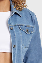 جاكيت جينز - أزرق فاتح + خياطة صفراء