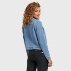 جاكيت جينز - أزرق فاتح + خياطة صفراء