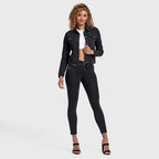 جاكيت جينز - أسود + خياطة سوداء