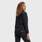 جاكيت جينز - أسود + خياطة سوداء