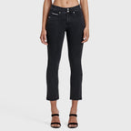 جينز ناو® - خصر مرتفع - تصميم واسع من الأسفل - أسود مع خياطة سوداء 