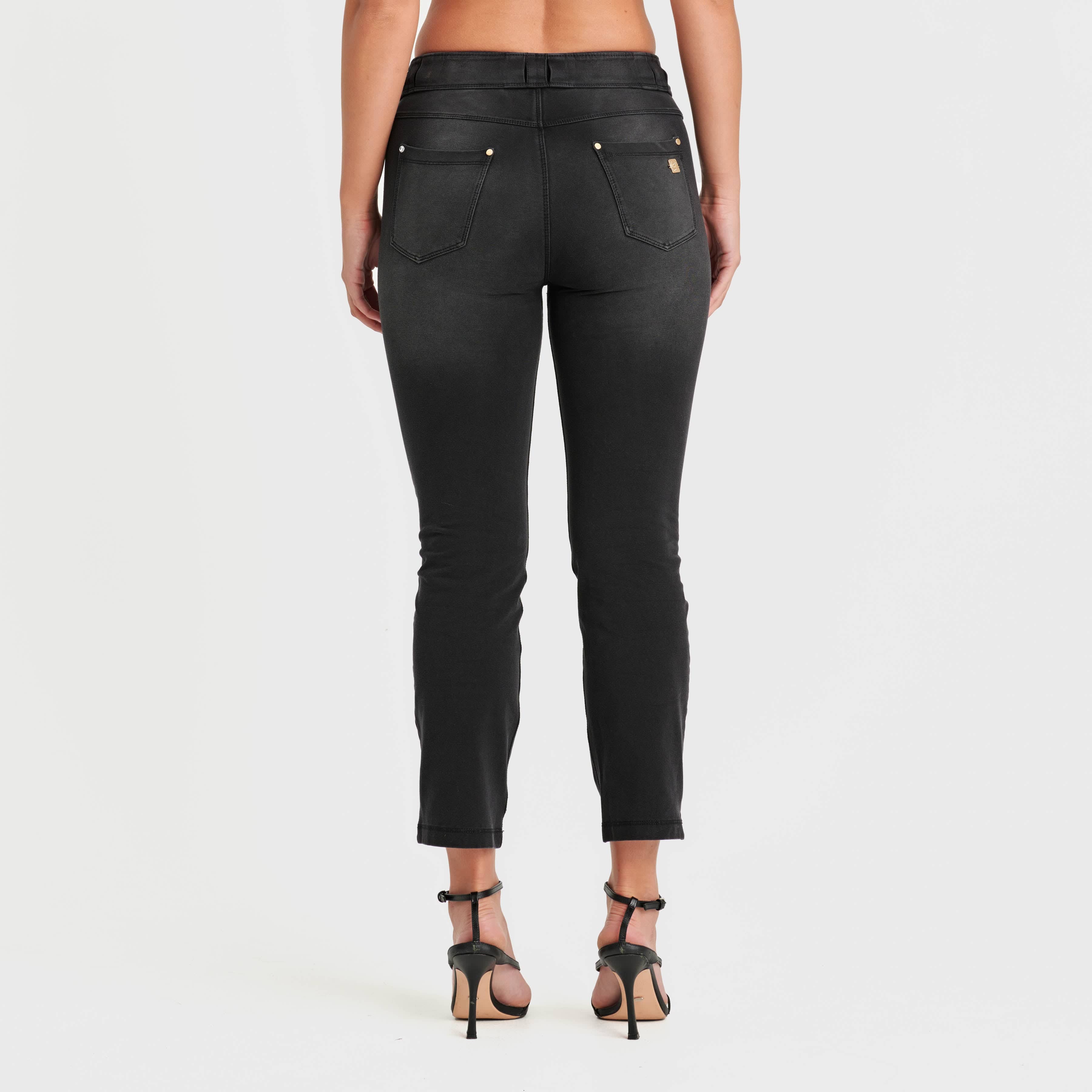 N.O.W® Denim Limited Edition - High Waisted - Kick Flare - Black + Black Stitching