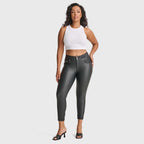 ناو® جلد صناعي - خصر مرتفع - طول 7/8 - أسود 